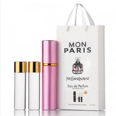 Міні-парфуми з феромонами жіночий Yves Saint Laurent Mon Paris 3х15 мл